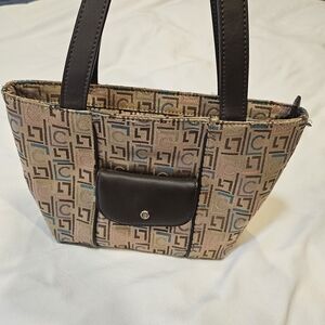 Liz Claiborne Beige and Brown Monogram Tote